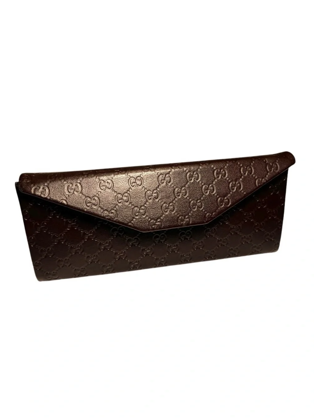 EUC GUCCI || GG- Shima Dark Brown Monogram Trifold Sunglasses Case